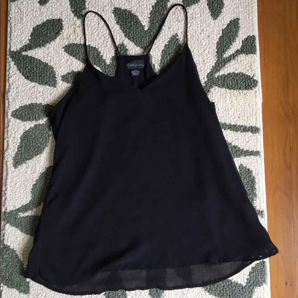 Seductions Flowy Racerback Black Sheer Top (Large)